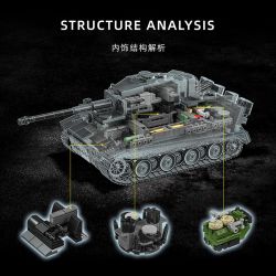 12GO 97012 97015 TIGER TANK S04 SỐ 1322 1:28 bộ đồ chơi xếp lắp ráp ghép mô hình Military Army Quân Sự Bộ Đội 1628 khối