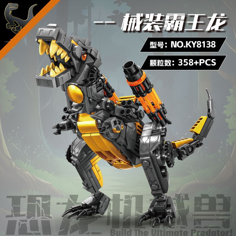 Kazi KY8138 8138 TYRANNOSAURUS CƠ HỌC bộ đồ chơi xếp lắp ráp ghép mô hình 358 khối