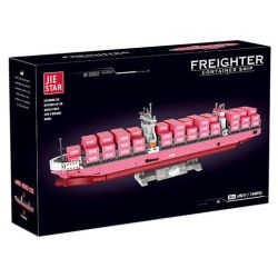 JIESTAR JJ9217 9217 TÀU CHỞ HÀNG MÀU HỒNG MỘT CON CONTAINER bộ đồ chơi xếp lắp ráp ghép mô hình City FREIGHTER CONTAINER SHIP Thành Phố 1446 khối