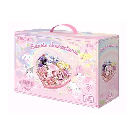 AREA-X AB0096 0096 SANRIO TÌNH YÊU HOA HỘP THÚ NHẬN TRÁI TIM bộ đồ chơi xếp lắp ráp ghép mô hình SANRIO CHARACTERS