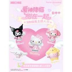 AREA-X AB0096 0096 SANRIO TÌNH YÊU HOA HỘP THÚ NHẬN TRÁI TIM bộ đồ chơi xếp lắp ráp ghép mô hình SANRIO CHARACTERS