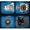 REOBRIX 33018 MỞ MÔ HÌNH KHÁI NIỆM DỰ ÁN FAN ENGINE GE RISE SAFRAN bộ đồ chơi xếp lắp ráp ghép mô hình 1351 khối