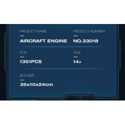 REOBRIX 33018 MỞ MÔ HÌNH KHÁI NIỆM DỰ ÁN FAN ENGINE GE RISE SAFRAN bộ đồ chơi xếp lắp ráp ghép mô hình 1351 khối