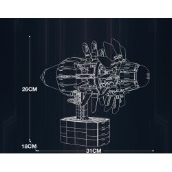 REOBRIX 33018 MỞ MÔ HÌNH KHÁI NIỆM DỰ ÁN FAN ENGINE GE RISE SAFRAN bộ đồ chơi xếp lắp ráp ghép mô hình 1351 khối