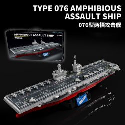 12GO 98013 LOẠI 076 TÀU TẤN CÔNG ĐỔ BỘ 1 300 tỷ lệ 1:300 bộ đồ chơi xếp lắp ráp ghép mô hình Military Army TYPE 076 AMPHIBIOUS ASSAULT SHIP Quân Sự Bộ Đội 4526 khối