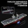 12GO 98013 LOẠI 076 TÀU TẤN CÔNG ĐỔ BỘ 1 300 tỷ lệ 1:300 bộ đồ chơi xếp lắp ráp ghép mô hình Military Army TYPE 076 AMPHIBIOUS ASSAULT SHIP Quân Sự Bộ Đội 4526 khối