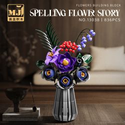 BEAUTY AND 13038 VÀNG ĐÊM MÀU TÍM bộ đồ chơi xếp lắp ráp ghép mô hình Creator SPELLING FLOWER STORY Sáng Tạo 836 khối