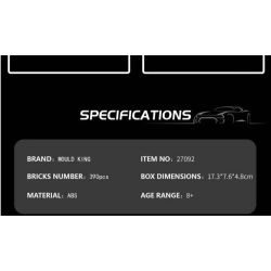 MouldKing 27092 Mould King 27092 PAGANI HUAYRA bộ đồ chơi xếp lắp ráp ghép mô hình Speed Champions Racing Cars Đua Xe Công Thức 390 khối