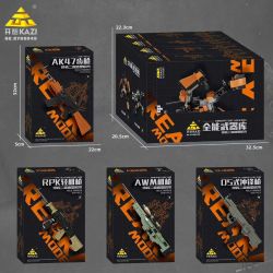Kazi KY88049 88049 GUN HAI THAY ĐỔI CỦA ARSENAL MECHA 4 LOẠI SÚNG TIỂU ĐƯỜNG 05 ÁO GIÁP MÁY AWM HẠNG NHẸ RPK TRƯỜNG AK47 bộ đồ chơi xếp lắp ráp ghép mô hình Military Army Quân Sự Bộ Đội 713 khối
