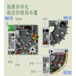 MorkModel 10215 Mork Model 10215 CỬA HÀNG CORNER Ở CHÂU bộ đồ chơi xếp lắp ráp ghép mô hình Creator ROUND CORNER SHOP Sáng Tạo 3231 khối