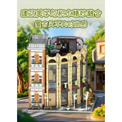 MorkModel 10215 Mork Model 10215 CỬA HÀNG CORNER Ở CHÂU bộ đồ chơi xếp lắp ráp ghép mô hình Creator ROUND CORNER SHOP Sáng Tạo 3231 khối