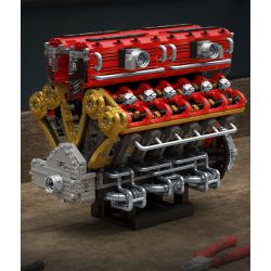 REOBRIX 33017 ĐỘNG CƠ V12 bộ đồ chơi xếp lắp ráp ghép mô hình Technic V12 ENGINE Kỹ Thuật Công Nghệ Cao Mô Hình Phương Tiện 4719 khối