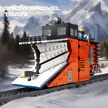 JIESTAR 59095 XỬ LÝ TUYẾT ĐANG CÀY bộ đồ chơi xếp lắp ráp ghép mô hình City SNOW SHOVEL TRAIN Thành Phố 945 khối