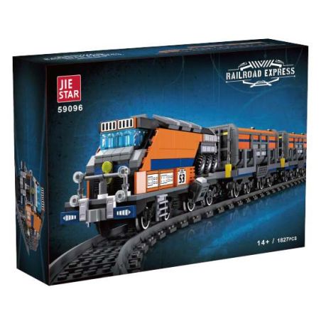 JIESTAR 59096 ĐƯỜNG SẮT EXPRESS bộ đồ chơi xếp lắp ráp ghép mô hình City RAILROAD EXPRESS Thành Phố 1827 khối