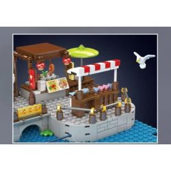 MouldKing 10186 Mould King 10186 THỊ TRƯỜNG BẾN TÀU bộ đồ chơi xếp lắp ráp ghép mô hình City Thành Phố 869 khối