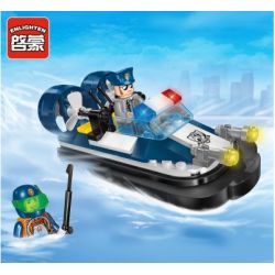 Enlighten 1903 Qman 1903 non  THUYỀN PHAO CỦA CẢNH SÁT bộ đồ chơi xếp lắp ráp ghép mô hình Police POLICE BATTLE FORCE MARINE CORPS 105 khối