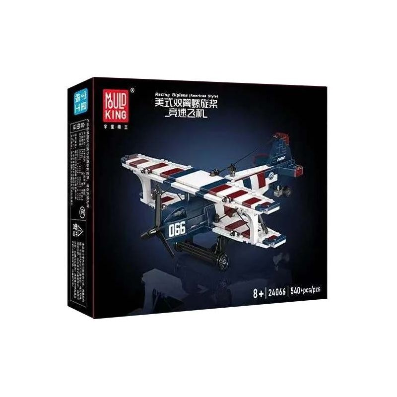 MouldKing 24066 Mould King 24066 MÁY BAY ĐUA XE ĐẨY BIPLANE AMERICAN bộ đồ chơi xếp lắp ráp ghép mô hình City RACING BIPLANE AMERICAN STYLE Thành Phố 540 khối