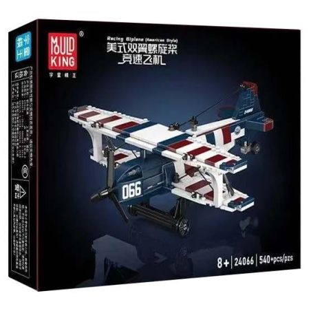 MouldKing 24066 Mould King 24066 MÁY BAY ĐUA XE ĐẨY BIPLANE AMERICAN bộ đồ chơi xếp lắp ráp ghép mô hình City RACING BIPLANE AMERICAN STYLE Thành Phố 540 khối