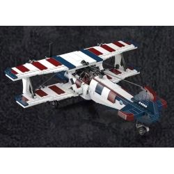 MouldKing 24066 Mould King 24066 MÁY BAY ĐUA XE ĐẨY BIPLANE AMERICAN bộ đồ chơi xếp lắp ráp ghép mô hình City RACING BIPLANE AMERICAN STYLE Thành Phố 540 khối