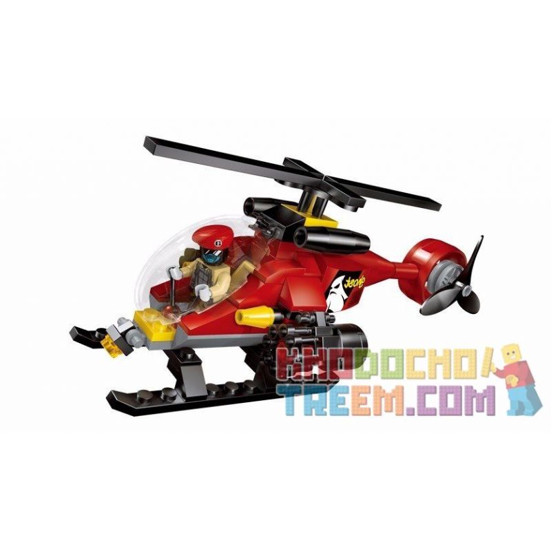 Enlighten 1902 Qman 1902 non  TẤN CÔNG CẢNH SÁT BẰNG TRỰC THĂNG bộ đồ chơi xếp lắp ráp ghép mô hình Police POLICE BATTLE FORCE FLYING SQYAD 111 khối