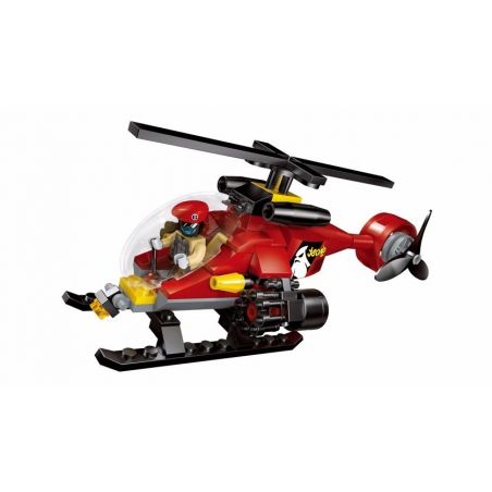 Enlighten 1902 Qman 1902 non  TẤN CÔNG CẢNH SÁT BẰNG TRỰC THĂNG bộ đồ chơi xếp lắp ráp ghép mô hình Police POLICE BATTLE FORCE FLYING SQYAD 111 khối