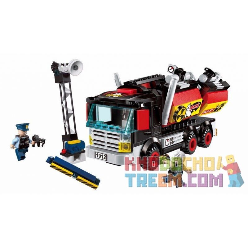 Enlighten 1912 Qman 1912 non  KHỦNG BỐ BẰNG XE TẢI bộ đồ chơi xếp lắp ráp ghép mô hình Police POLICE BATTLE FORCE THE ASSAULT Cảnh Sát 292 khối