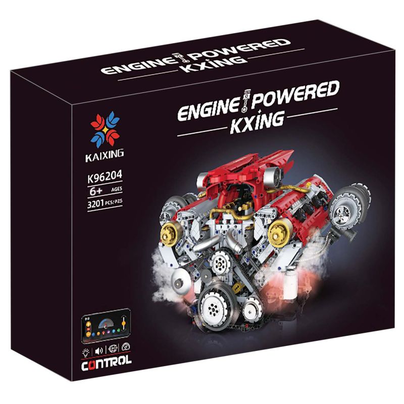 KAIXING K96204 96204 ĐỘNG CƠ SIÊU XE MÔ PHỎNG bộ đồ chơi xếp lắp ráp ghép mô hình Technic SUPERCAR V8 ENGINE Kỹ Thuật Công Nghệ Cao Mô Hình Phương Tiện 3201 khối