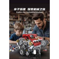 KAIXING K96204 96204 ĐỘNG CƠ SIÊU XE MÔ PHỎNG bộ đồ chơi xếp lắp ráp ghép mô hình Technic SUPERCAR V8 ENGINE Kỹ Thuật Công Nghệ Cao Mô Hình Phương Tiện 3201 khối
