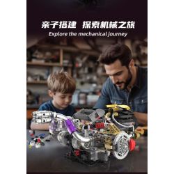 KAIXING K96210 96210 ĐỘNG CƠ SIÊU XE MÔ PHỎNG bộ đồ chơi xếp lắp ráp ghép mô hình Technic SUPERCAR V8 ENGINE Kỹ Thuật Công Nghệ Cao Mô Hình Phương Tiện 1394 khối