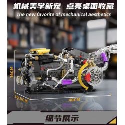 KAIXING K96210 96210 ĐỘNG CƠ SIÊU XE MÔ PHỎNG bộ đồ chơi xếp lắp ráp ghép mô hình Technic SUPERCAR V8 ENGINE Kỹ Thuật Công Nghệ Cao Mô Hình Phương Tiện 1394 khối