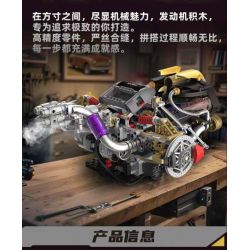 KAIXING K96210 96210 ĐỘNG CƠ SIÊU XE MÔ PHỎNG bộ đồ chơi xếp lắp ráp ghép mô hình Technic SUPERCAR V8 ENGINE Kỹ Thuật Công Nghệ Cao Mô Hình Phương Tiện 1394 khối