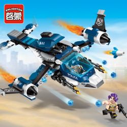 Enlighten 1911 Qman 1911 non  MÁY BAY CẢNH SÁT TIÊU DIỆT TỘI PHẠM bộ đồ chơi xếp lắp ráp ghép mô hình Police POLICE BATTLE FORCE THE SECRET MISSION 275 khối