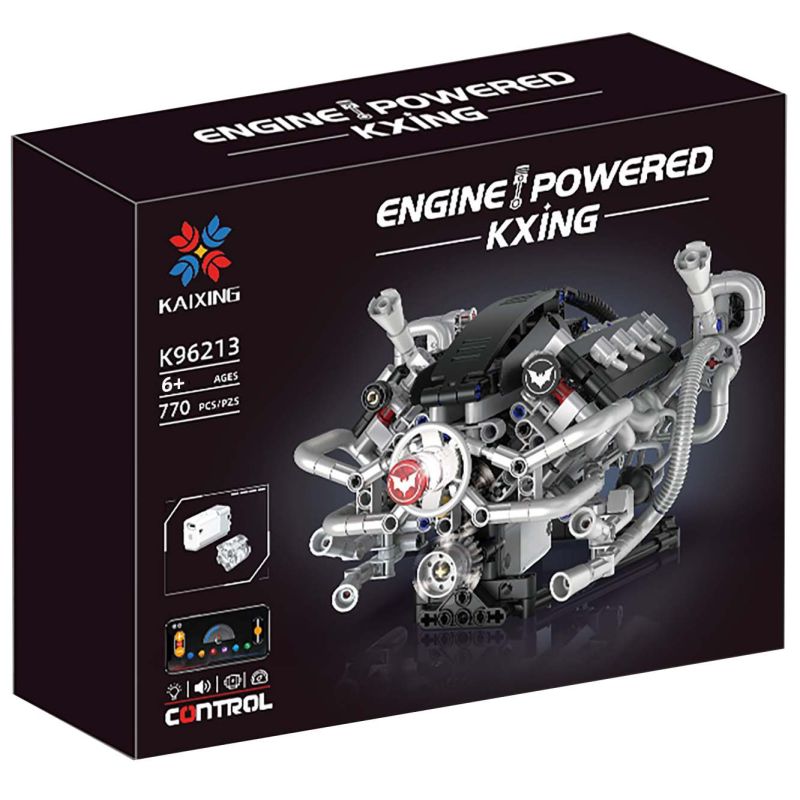 KAIYU KEEYEE WORLD K96213 96213 ĐỘNG CƠ SIÊU XE MÔ PHỎNG bộ đồ chơi xếp lắp ráp ghép mô hình Technic SUPERCAR V8 ENGINE Kỹ Thuật Công Nghệ Cao Mô Hình Phương Tiện 770 khối