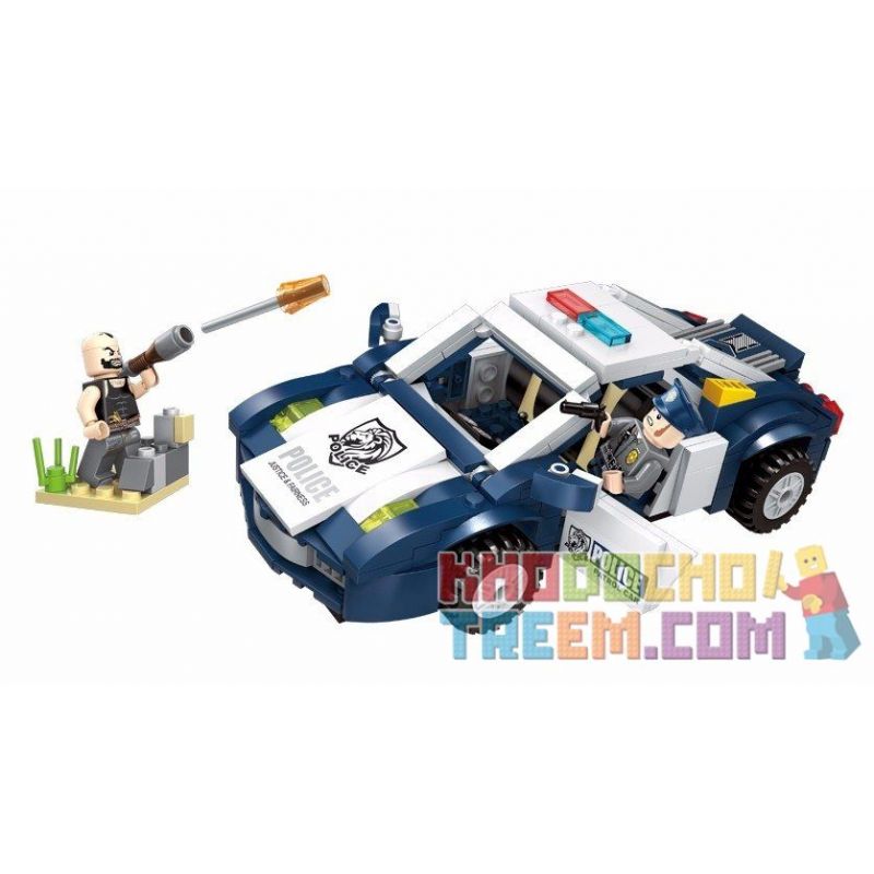 Enlighten 1910 Qman 1910 non  TẤN CÔNG XE CẢNH SÁT BẰNG ROCKET bộ đồ chơi xếp lắp ráp ghép mô hình Police POLICE BATTLE FORCE TRUE DETECTIVE 303 khối
