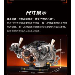 KAIYU KEEYEE WORLD K96213 96213 ĐỘNG CƠ SIÊU XE MÔ PHỎNG bộ đồ chơi xếp lắp ráp ghép mô hình Technic SUPERCAR V8 ENGINE Kỹ Thuật Công Nghệ Cao Mô Hình Phương Tiện 770 khối