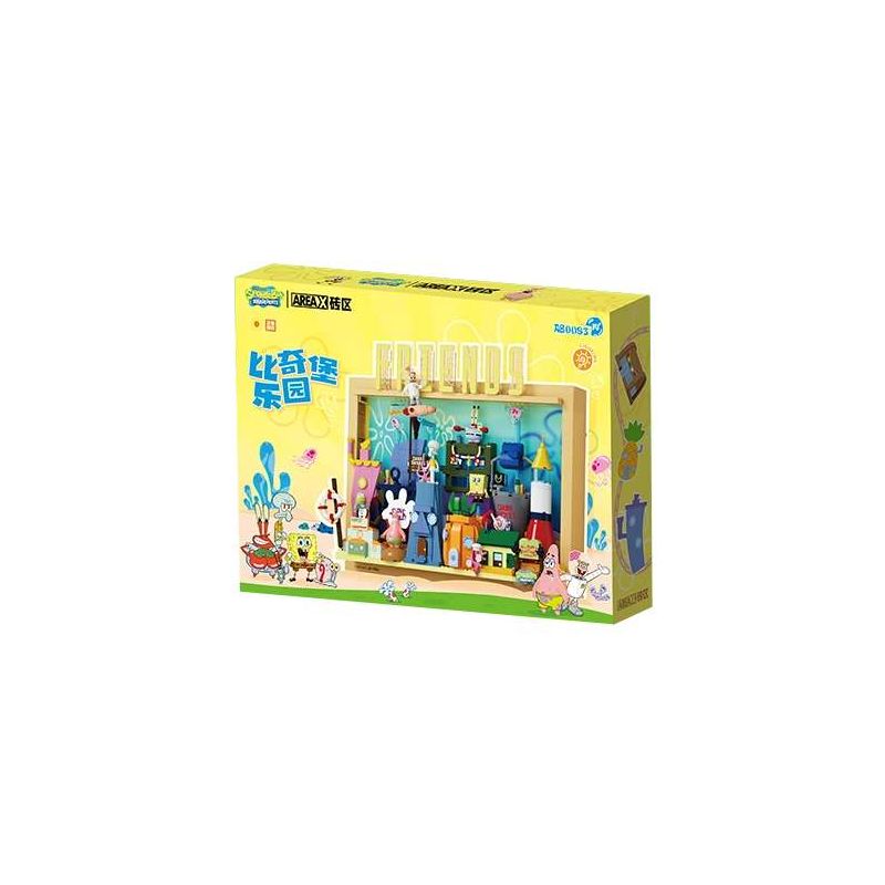 AREA-X AB0083 0083 SPONGEBOB BEACHBURG PARADISE TRANH BA CHIỀU bộ đồ chơi xếp lắp ráp ghép mô hình Movie & Game Phim Và Trò Chơi