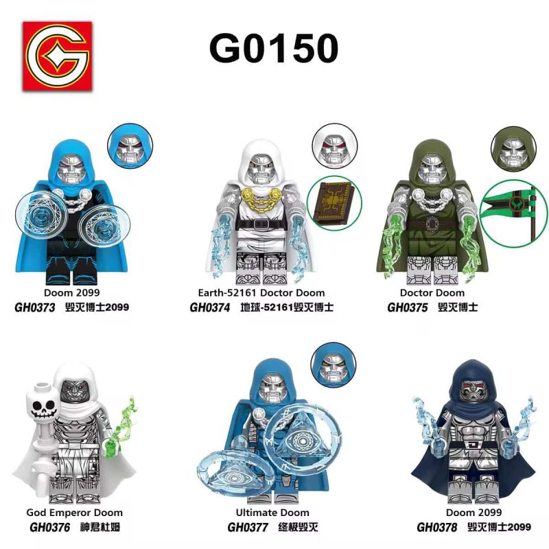G card G0150 G card GH0373 G card GH0374 G card GH0375 G card GH0376 G card GH0377 G card GH0378 Xếp hình lắp ráp ghép mô hình Bác sĩ Doom 6 con số