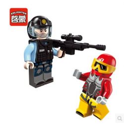 Enlighten 1909 Qman 1909 non  TẤN CÔNG ĐỒN CẢNH SÁT BẰNG XE ROCKET bộ đồ chơi xếp lắp ráp ghép mô hình Police POLICE BATTLE FORCE THE 240 khối