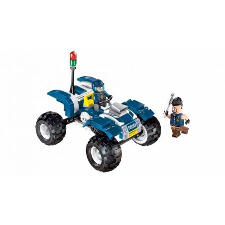 Enlighten 1908 Qman 1908 non  XE MÁY TUẦN TRA 4 BÁNH bộ đồ chơi xếp lắp ráp ghép mô hình Police POLICE BATTLE FORCE THE Cảnh Sát 139 khối