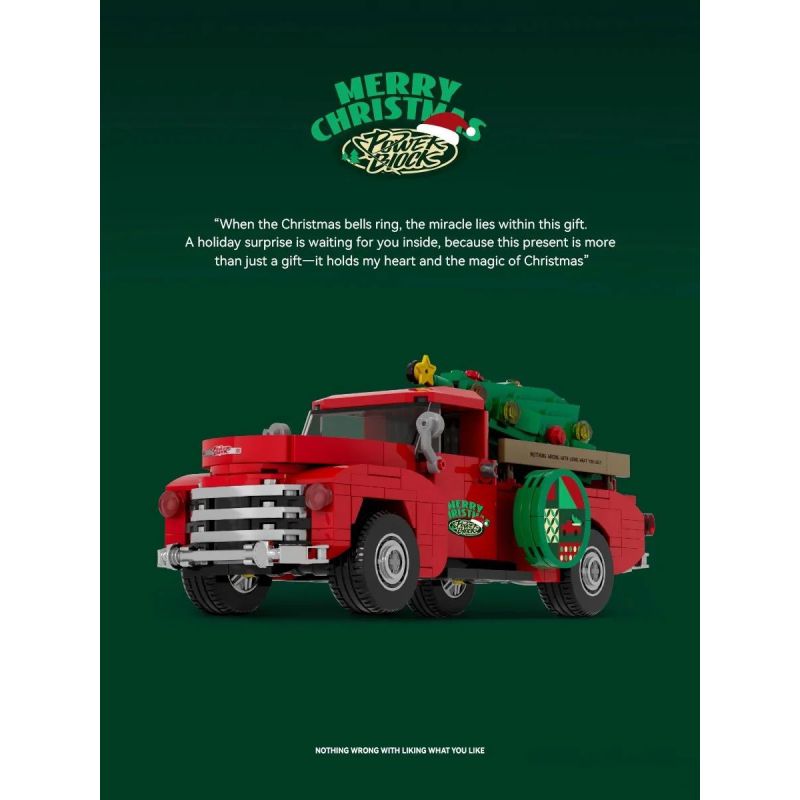 Pinbo PB8849 Merry Christmas Xếp hình lắp ráp ghép mô hình Xe bán tải Giáng sinh