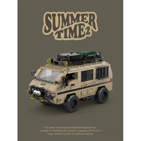 Pinbo PB8823 Summer Time 2 Xếp hình lắp ráp ghép mô hình Camper Delica L300 mùa hè