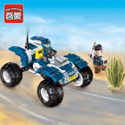 Enlighten 1908 Qman 1908 non  XE MÁY TUẦN TRA 4 BÁNH bộ đồ chơi xếp lắp ráp ghép mô hình Police POLICE BATTLE FORCE THE Cảnh Sát 139 khối