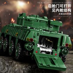12GO 96008 ZBL-19 Infantry Vehicle Xếp hình lắp ráp ghép mô hình Xe chiến đấu bộ binh bánh lốp ZBL-19