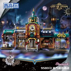 ZHEGAO 958013 Steampunk Xếp hình lắp ráp ghép mô hình Thành phố Steam: Quán bar Steampunk