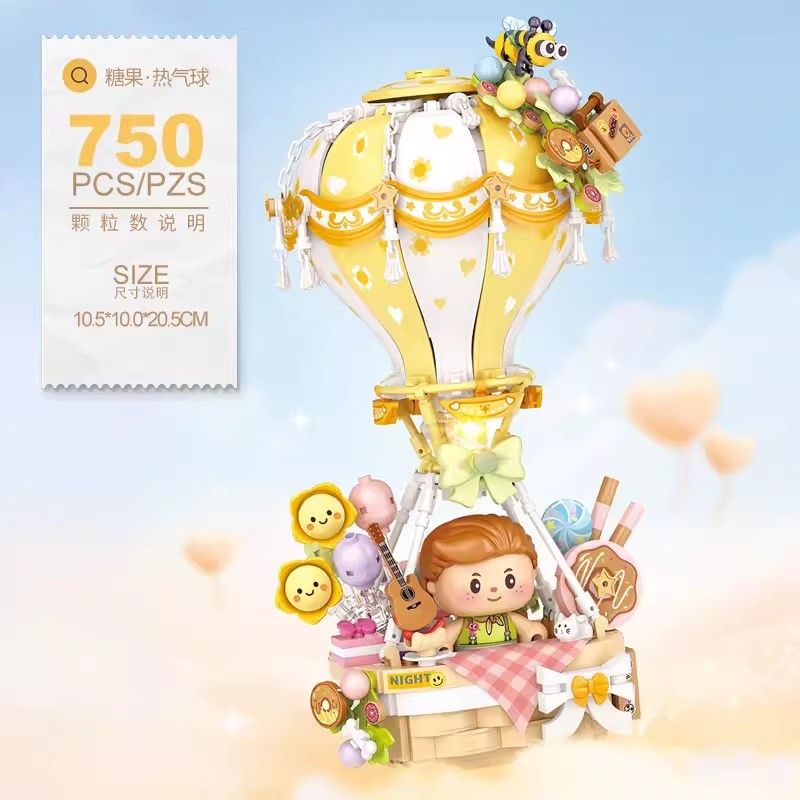 LOZ 4113 Hot Air Balloon Xếp hình lắp ráp ghép mô hình Coco: Khinh Khí Cầu Kẹo