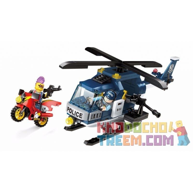 Enlighten 1905 Qman 1905 non  BẮN TỈA TỘI PHẠM BẰNG TRỰC THĂNG bộ đồ chơi xếp lắp ráp ghép mô hình Police POLICE BATTLE FORCE THE SNIPER Cảnh Sát 157 khối