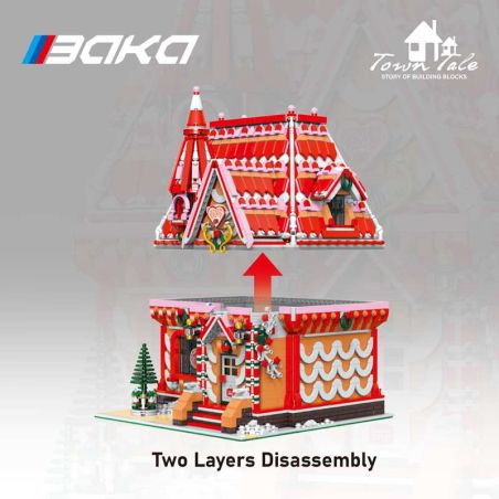 Baka Technology 33204 Strawberry Ice Workshop Xếp hình lắp ráp ghép mô hình Xưởng làm đá dâu