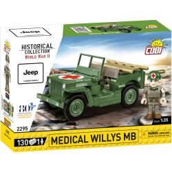 COBI 2295 Medical Willys MB Xếp hình lắp ráp ghép mô hình Xe Jeep quân y của quân đội Mỹ 1:35