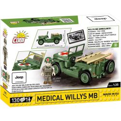 COBI 2295 Medical Willys MB Xếp hình lắp ráp ghép mô hình Xe Jeep quân y của quân đội Mỹ 1:35
