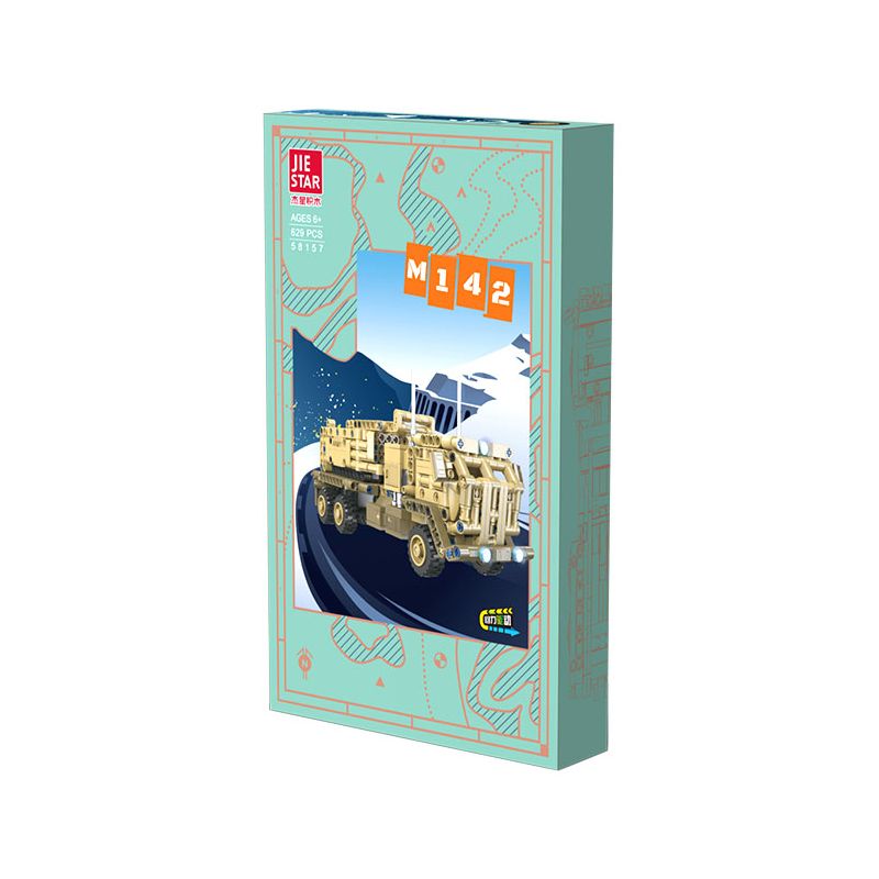 JIESTAR 58157 Xếp hình lắp ráp ghép mô hình Bệ phóng tên lửa tự hành M142